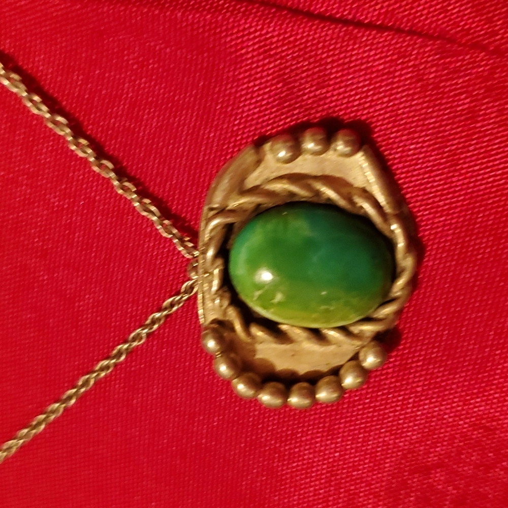 Vintage Sterling Silver Turquouse Pendant Necklace